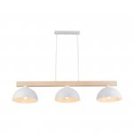 TK LIGHTING OSLO WHITE4712 LAMPA WISZĄCA BIAŁA Z DREWNEM NAD STÓŁ W STYLU SKANDYNAWSKIM