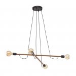 TK LIGHTING HELIX WOOD ORZECH LAMPA WISZĄCA 4 PŁ