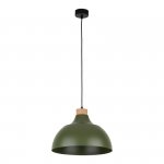 TK LIGHTING CAP GREEN 5665 LAMPA WISZĄCA ZIELONA Z DREWNEM NAD STÓŁ