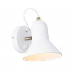 KINKIET BIAŁY Z WŁĄCZNIKIEM NOWOCZESNY METALOWY DO SYPIALNI SALONU LIGHT PRESTIGE ASTAMA LP-1122/1W WH