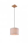 LAMPA WISZĄCA BEŻOWY ABAŻUR Z DREWNEM W STYLU BOHO SKANDYNAWSKIM DO SALONU SYPIALNI ELMAU 302100130 TRIO