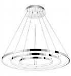 LAMPA WISZĄCA CHROM KOŁA RINGI OBRĘCZE SREBRNE NOWOCZESNA DO SALONU JADALNI KUCHNI LUCES EXCLUSIVAS LOBOS LE41671