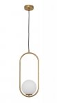 LAMPA WISZĄCA MOSIĄDZ ZŁOTA KULA BIAŁA SZKLANA DO SYPIALNI KUCHNI JADALNI SALONU NOWOCZESNA LUCES EXCLUSIVAS RENGO LE41771
