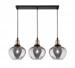 LAMPA WISZĄCA SZKLANA PATYNA KLOSZE GRAFITOWE SMOKY DO JADALNI KUCHNI SALONU NAD STÓŁ LUCES EXCLUSIVAS CALDAS LE41927