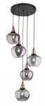 LAMPA WISZĄCA SZKLANA PATYNA KLOSZE GRAFITOWE SMOKY DO JADALNI KUCHNI SALONU NAD STÓŁ LUCES EXCLUSIVAS CALDAS LE41928