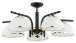 LAMPA SUFITOWA CZARNA ZŁOTA KLOSZE SZKLANE LEMIR LAVA  O2925_W5_CZA_+_ZL