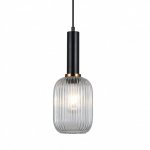 ITALUX ANTIOLA PND-5588-1M-BK+CL LAMPA WISZĄCA NOWOCZESNA SZKLANY PRZEZROCZYSTY KLOSZ