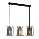 ITALUX KALULA PND-78901-3-BK+SG LAMPA WISZĄCA NOWOCZESNA CZARNA 