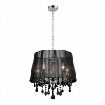 ITALUX CORNELIA MDM-2572/5 BK LAMPA WISZĄCA GLAMOUR CZARNA Z KRYSZTAŁKAMI 