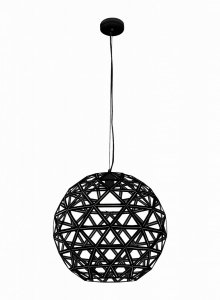 AUHILON LAMPA WISZĄCA FROZEN CZARNA KULA METALOWA