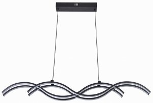 REALITY ARUBA 341801-30 LAMPA LED CZARNA NOWOCZESNA FALA DO SALONU JADALNI  SYPIALNI