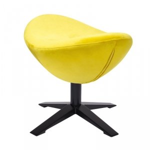 Podnóżek EGG SZEROKI VELVET BLACK żółty.20 - welur, podstawa czarna