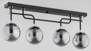 ALFA SOSNOWSCY GATUS 63027 LAMPA SUFITOWA CZARNA CHROM GRAFITOWE KULE KLOSZE