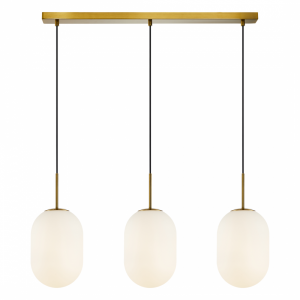 MILAGRO LAMPA ZŁOTA  Z BIAŁYM KLOSZEM Lampa wisząca ALIAS GOLD 3xE14