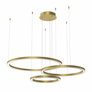 MILAGRO Lampa wisząca koła led obręcze ringi złote  GALAXIA GOLD 85W LED
