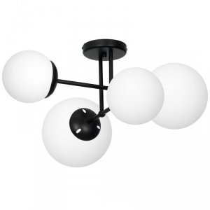 MILAGRO LAMPA SUFITOWA MLP6527 LIMA BLACK CZARNA KLOSZE KULE BIAŁE