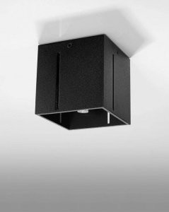 Plafon PIXAR czarny kwadrat aluminium nowoczesna lampa z liniowym prześwitem sufitowa G9 LED SOLLUX LIGHTING