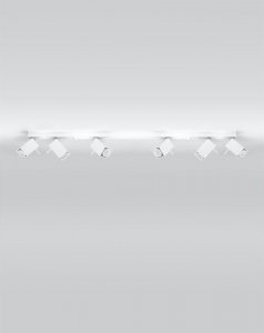 Plafon MERIDA 6L biały stal lampa sufitowa listwa z ruchomym kloszem Gu10 LED SOLLUX LIGHTING