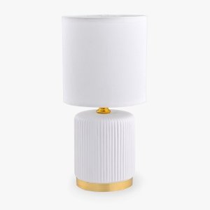LAMPKA STOŁOWA NOCNA DO SYPIALNI BIAŁA ZUMALINE HS8720-WH LAMPA STOŁOWA BIAŁY/ZŁOTY