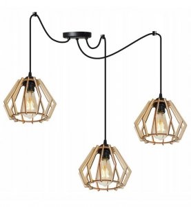 Lampa wisząca nowoczesna - SPIDER TIMBER 2360/3 LIGHT HOME