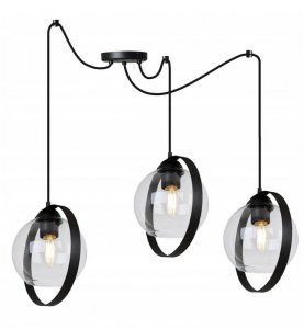 Lampa wisząca ze szklanymi kloszami - SPIDER RING HAGA 2346/3/B LIGHT HOME