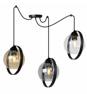 Lampa wisząca ze szklanymi kloszami - SPIDER RING HAGA 2346/3/MIX LIGHT HOME