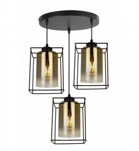 Lampa wisząca ze szklanymi kloszami - HELLA CAGE 2365/3/OW/Z LIGHT HOME