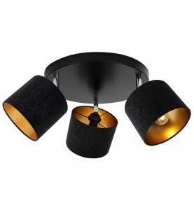LAMPA SUFITOWA PLAFON WELUROWE ABAŻURY ZŁOTY ŚRODEK LIGHT HOME MEDIOLAN LIGHT HOME