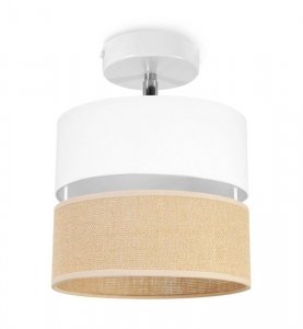 Reflektor JUTA z abażurem, biało - beżowy, regulowany, jedno źródło światła E27 LIGHT HOME
