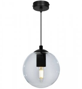 OUTLET -10% Nowoczesna Regulowana Lampa Wisząca w Stylu Loft ze Szklanym Kloszem Bezbarwnym