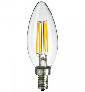 Żarówka LED Filament E14 C37 Ciepła 4W 35W