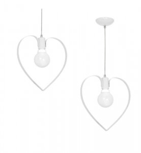 Lampa wisząca sufitowa serce żyrandol AMORE, biały, do sypialni i pokoju