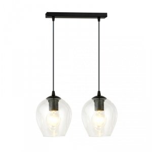 LAMPA WISZĄCA CZARNA NAD STÓŁ DO KUCHNI JADALNI SALONU EMIBIG ISTAR 2 BL TRANSPARENT