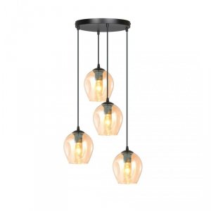 LAMPA WISZĄCA CZARNA NAD STÓŁ DO KUCHNI JADALNI SALONU EMIBIG ISTAR 4 BL PREMIUM MIODOWY