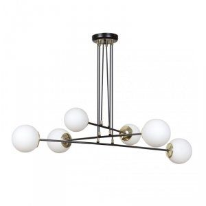 LAMPA WISZĄCA DO SALONU POKOJU BIAŁE KULE EMIBIG OGNIS 6 BLACK