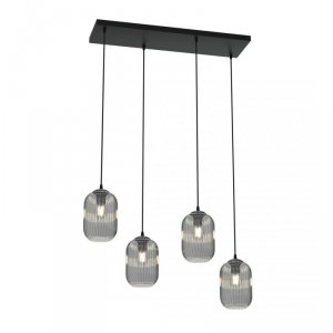 LAMPA WISZĄCA SZKLANA NOWOCZESNA EMIBIG VERDI 4 BL GRAFIT oprawa oświetleniowa