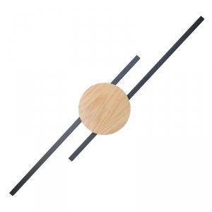 TK LIGHTING JAVA BLACK WOOD 1369 KINKIET METALOWY CZARNY Z DREWNEM NOWOCZESNY LED