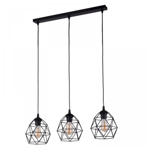 TK LIGHTING 3191 GALAXY BLACK LAMPA WISZĄCA NA LISTWIE CZARNA DRUCIANA