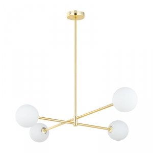 TK LIGHTING SARIUS GOLD 4737 LAMPA SUFITOWA WISZĄCA ZŁOTA SZKLANE KULE MLECZNE BIAŁE