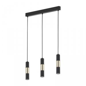 TK LIGHTING VIVIEN BLACK/GOLD 4757 LAMPA WISZĄCA CZARNO ZŁOTE TUBY NAD STÓŁ