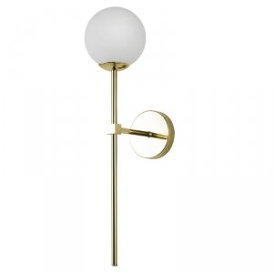 Kinkiet złoty z kulą białą podłużny kula biała do salonu sypialni Piruleta LP-008/1W GD  LIGHT PRESTIGE 