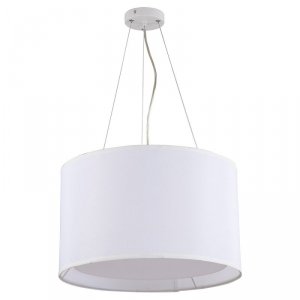 LAMPA WISZĄCA Z BIAŁYM ABAŻUREM DUŻY 50CM DO SALONU SYPIALNI LIGHT PRESTIGE MILK  LP-021/4P WH