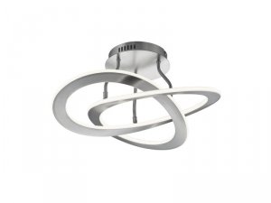 PLAFON LAMPA SUFITOWA LED RINGI NIKIEL MATOWYSREBRNY NOWOCZESNA DO SALONU SYPIALNI BARWA CIEPŁA 3000K OAKLAND 621710107 TRIO