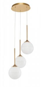 LAMPA ZŁOTA MOSIĄDZ KULA BIAŁA NOWOCZESNA DO SALONU SYPIALNI KUCHNI JADALNI LUCES EXCLUSIVAS PEREZ LE41747