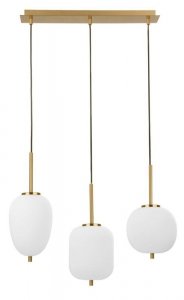 LAMPA WISZĄCA ZŁOTA NOWOCZESNA Z BIAŁYM KLOSZEM DO SALONU SYPIALNI KUCHNI JADALNI LUCES EXCLUSIVAS PILAR LE41760