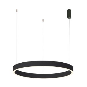 ITALUX BRASCO DOWN PND-56215-080RPP-BK-3KS4K-TRDIMM LAMPA WISZĄCA CZARNA KOŁO RING OBRĘCZ LED 80CM