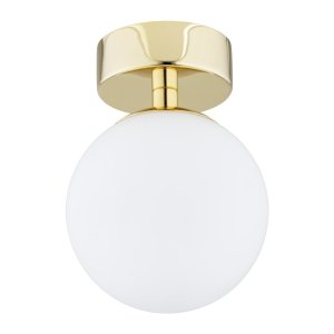 LAMPA SUFITOWA PLAFON ZŁOTY KLOSZ KULA BIAŁA DO POKOJU KUCHNI ŁAZIENKI ARGON FLAVIO 4004 