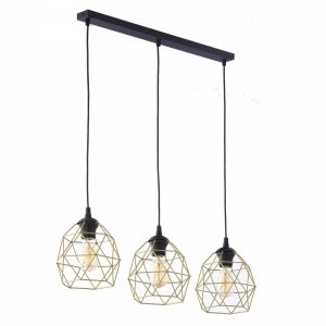 TK LIGHTING GALAXY BLACK/GOLD 3459 LAMPA WISZĄCA NA LISTWIE CZARNA ZŁOTE DRUCIANE KLOSZE