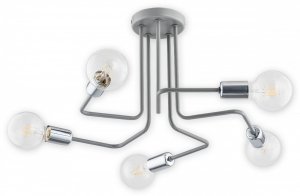 LAMPA SUFITOWA SZARA CHROM NOWOCZESNA LEMIR PIXI