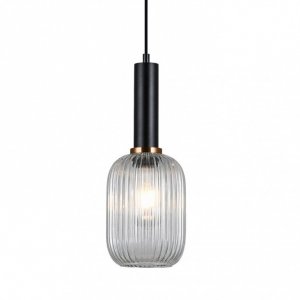 ITALUX ANTIOLA PND-5588-1M-BK+CL LAMPA WISZĄCA NOWOCZESNA SZKLANY PRZEZROCZYSTY KLOSZ